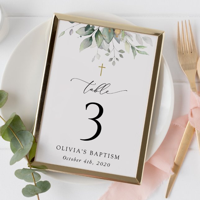 Greenery, Eucalyptus Leaves, Baptism Table Numbers (Creator Uploaded)