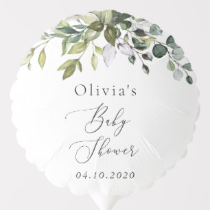 Greenery, Eucalyptus Leaves, Boho, Baby Shower Balloon