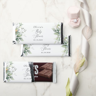 Greenery, Eucalyptus Leaves, Boho, Baby Shower Hershey Bar Favors