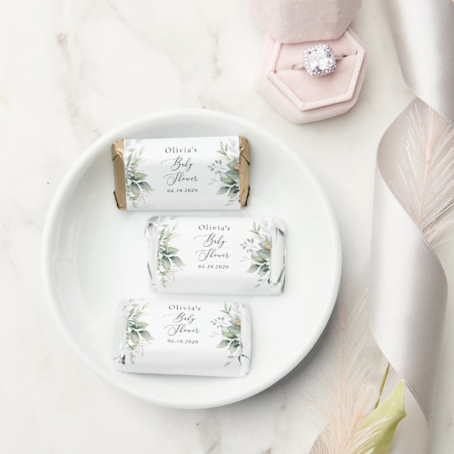 Greenery, Eucalyptus Leaves, Boho, Baby Shower Hershey's Miniatures (Wedding)