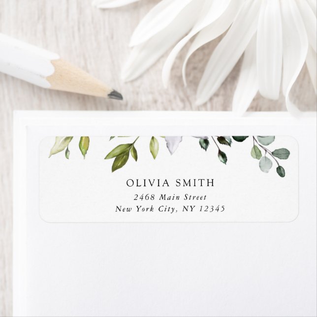 Greenery, Eucalyptus Leaves, Boho, Baby Shower Label (Insitu)