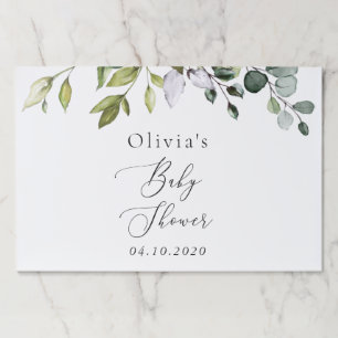 Greenery, Eucalyptus Leaves, Boho, Baby Shower Paper Pad
