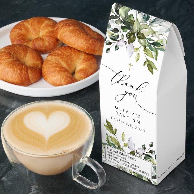 Greenery, Eucalyptus Leaves, Boho, Baptism Roasted Coffee (Breakfast)