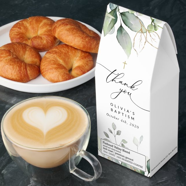 Greenery, Eucalyptus Leaves, Boho, Baptism Roasted Coffee (Breakfast)