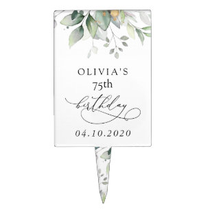 Greenery, Eucalyptus Leaves, Boho, Birthday Cake Topper