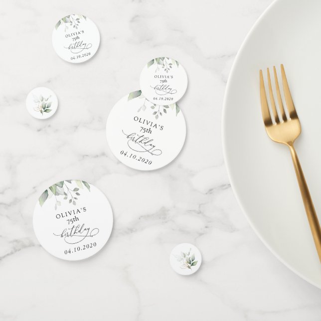 Greenery, Eucalyptus Leaves, Boho, Birthday Confetti (Group)