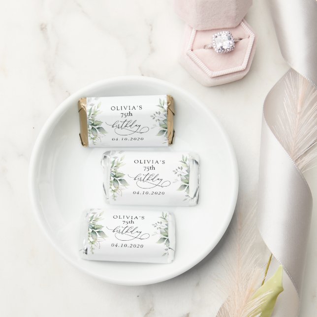 Greenery, Eucalyptus Leaves, Boho, Birthday Hershey's Miniatures (Wedding)