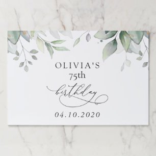 Greenery, Eucalyptus Leaves, Boho, Birthday Paper Pad