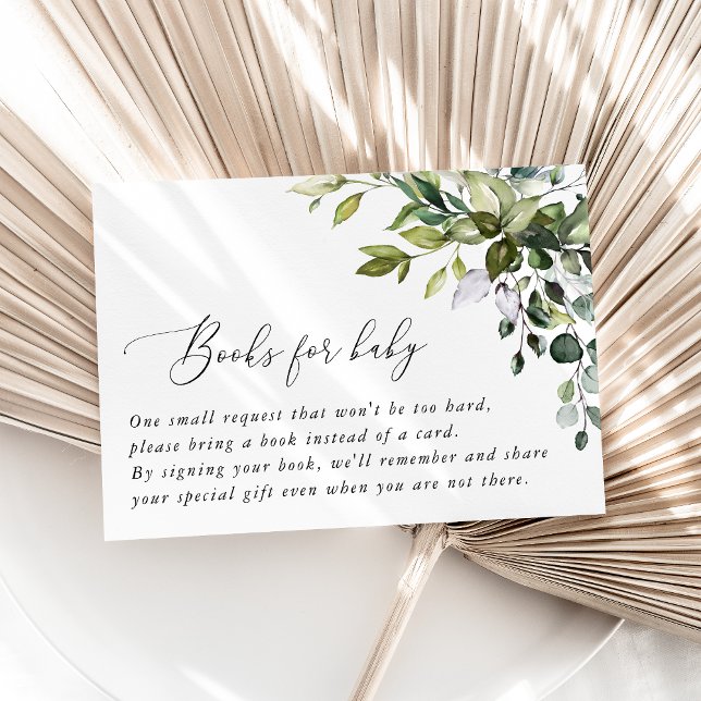 Greenery, Eucalyptus Leaves, Boho, Books For Baby Enclosure Card (Creator Uploaded)