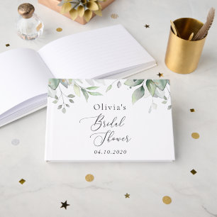 Greenery, Eucalyptus Leaves, Boho, Bridal Shower Guest Book