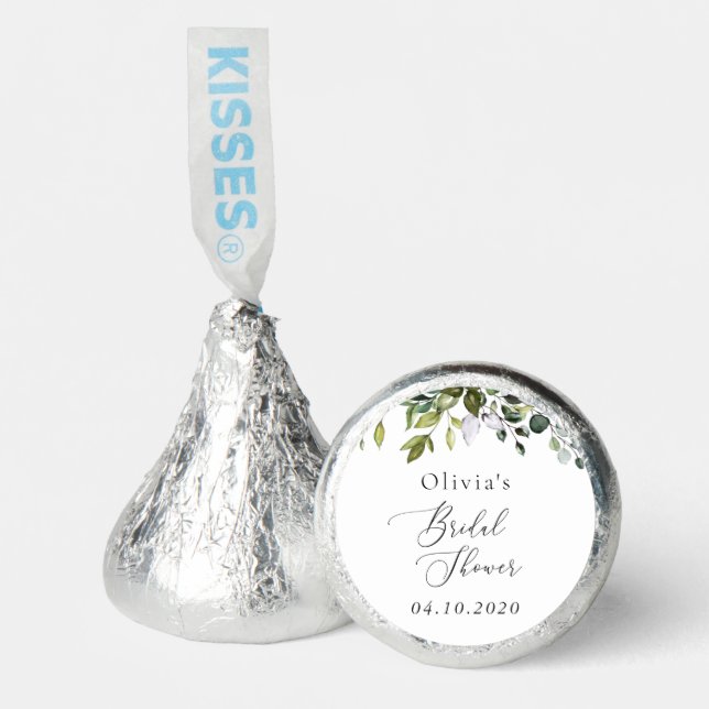 Greenery, Eucalyptus Leaves, Boho, Bridal Shower Hershey®'s Kisses® (Front)