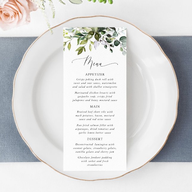 Greenery, Eucalyptus Leaves, Boho, Bridal Shower Menu (Creator Uploaded)