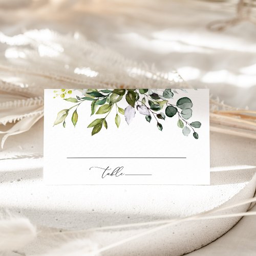 Greenery Eucalyptus Leaves Boho Bridal Shower Place Card