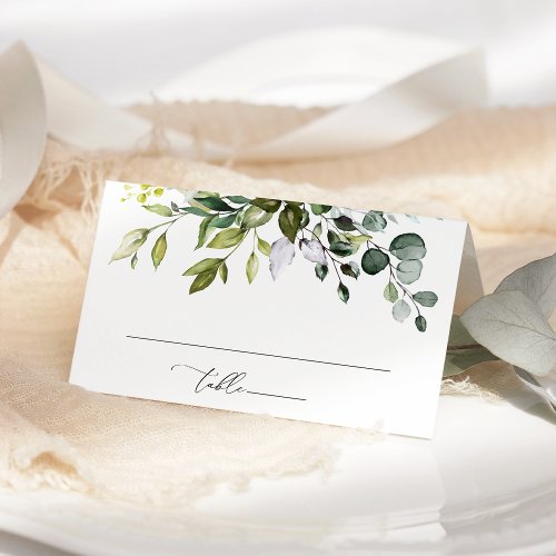 Greenery Eucalyptus Leaves Boho Bridal Shower Place Card