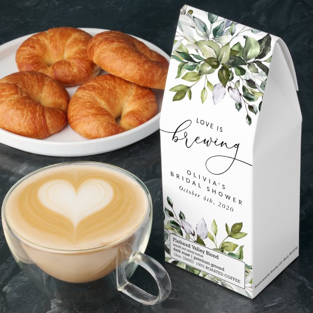 Greenery, Eucalyptus Leaves, Boho, Bridal Shower Roasted Coffee (Breakfast)