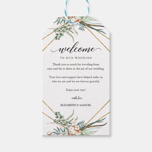 Greenery Eucalyptus Leaves Boho Wedding Welcome Gift Tags