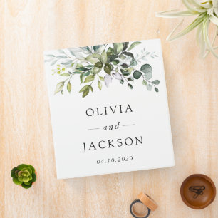 Greenery, Eucalyptus Leaves, Botanical Wedding 3 Ring Binder