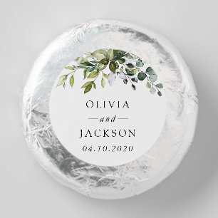 Greenery, Eucalyptus Leaves, Botanical Wedding Dipped Oreo Cookie Favors