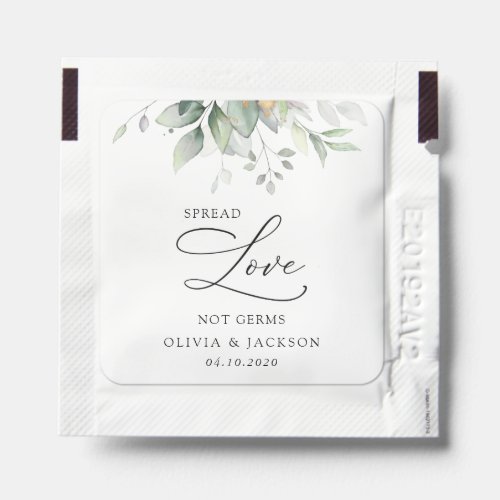 Greenery Eucalyptus Leaves Botanical Wedding Hand Sanitizer Packet