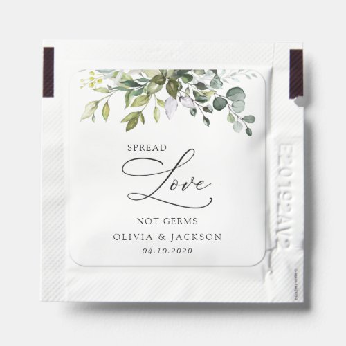 Greenery Eucalyptus Leaves Botanical Wedding Hand Sanitizer Packet