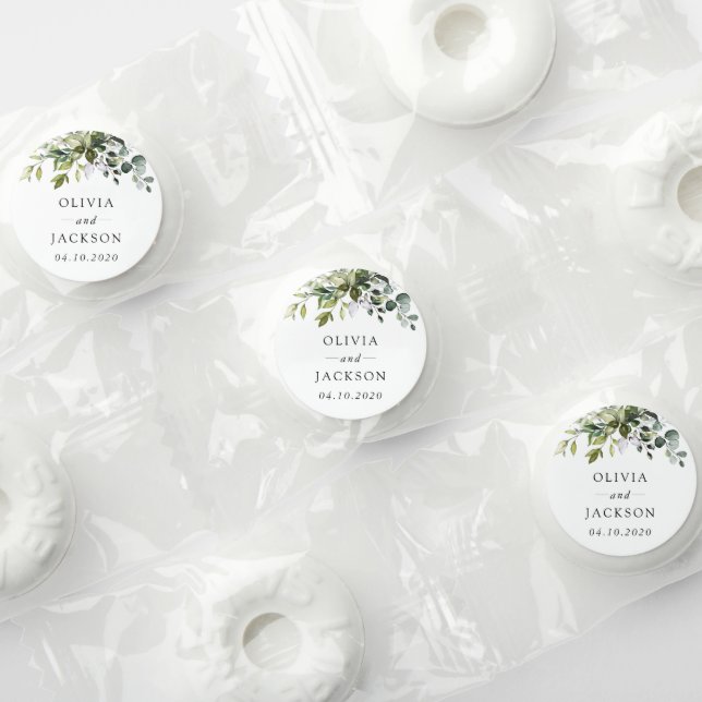 Greenery, Eucalyptus Leaves, Botanical Wedding Life Saver® Mints (Assorted)