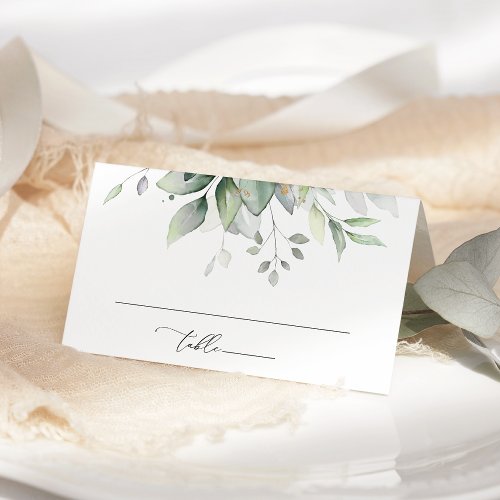 Greenery Eucalyptus Leaves Botanical Wedding Place Card