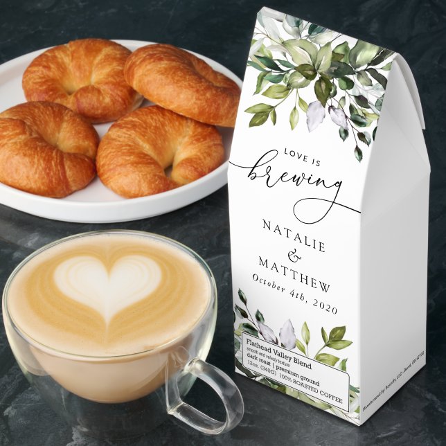 Greenery, Eucalyptus Leaves, Botanical Wedding  Roasted Coffee (Breakfast)