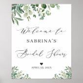 Greenery Eucalyptus Leaves Bridal Shower Sign (Front)
