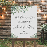 Greenery Eucalyptus Leaves Bridal Shower Sign<br><div class="desc">Welcome your guests in style with this elegant greenery eucalyptus leaves bridal shower sign. The sign is designed to add a touch of nature and sophistication to your special day. The sign is perfect for a rustic, garden or bohemian themed bridal shower. To display this poster, you can mount the...</div>