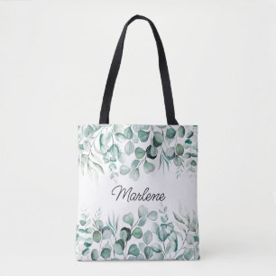 Greenery Eucalyptus Leaves Bridesmaid Tote Bag