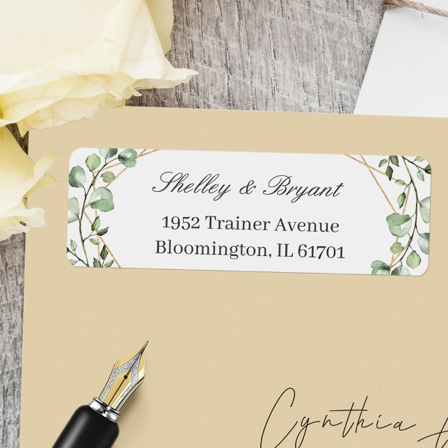 Greenery Eucalyptus Leaves Return Address Label (Creator Uploaded)