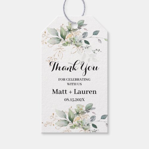 Greenery Eucalyptus leaves Wedding Gift Tags