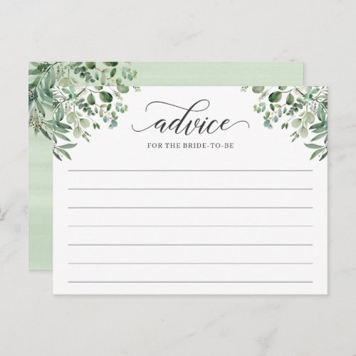 Greenery Eucalyptus Leaves Words of Advice Card