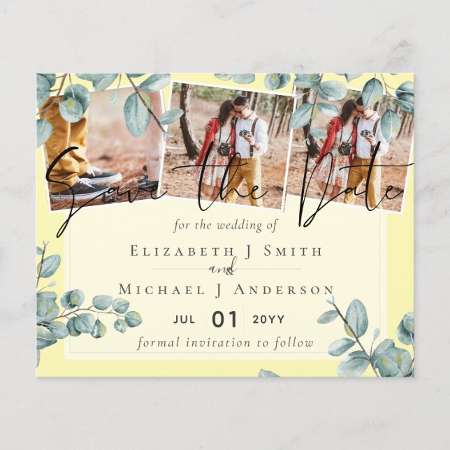 Greenery Eucalyptus Lilac Lemon Gray Wedding (Front)