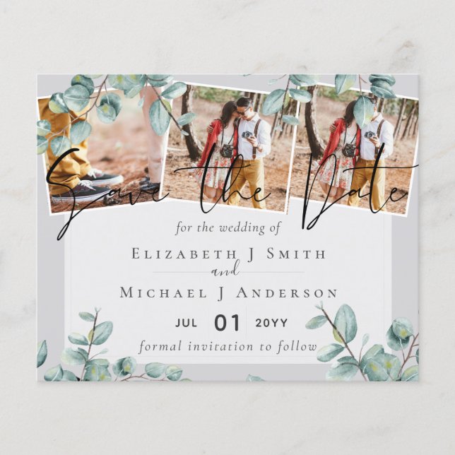 Greenery Eucalyptus Lilac Lemon Gray Wedding (Front)