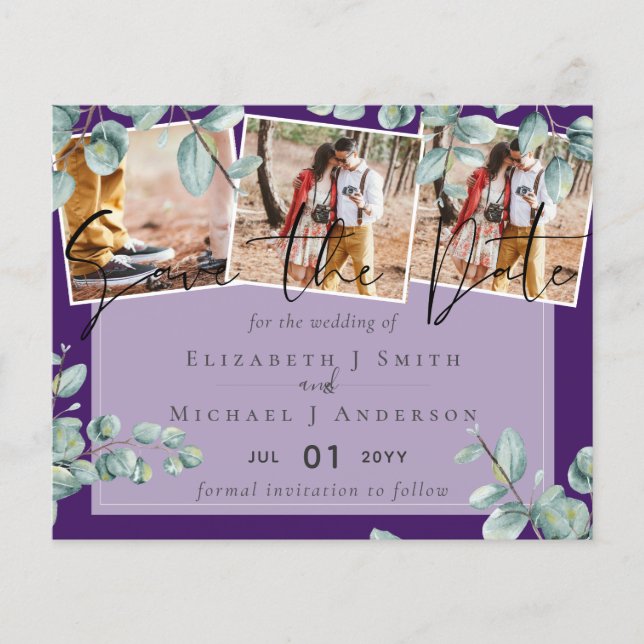 Greenery Eucalyptus Lilac Lemon Gray Wedding (Front)