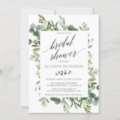 Greenery eucalyptus modern bridal shower invitation (Front)
