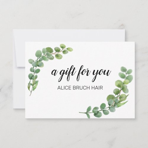 Greenery Eucalyptus Modern Simple Gift Certificate