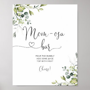 Greenery eucalyptus Mom-osa bar Poster