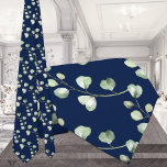 Greenery Eucalyptus Navy Blue Wedding Neck Tie<br><div class="desc">Neck Ties for Tuxedo Royale by Leonbience.</div>