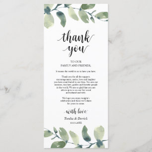Greenery Eucalyptus Place Setting Thank You Card