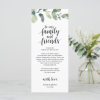 Greenery Eucalyptus Place Setting Thank You Card