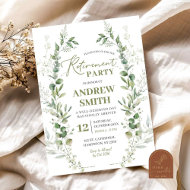 Greenery Eucalyptus Retirement Office Party Invitation