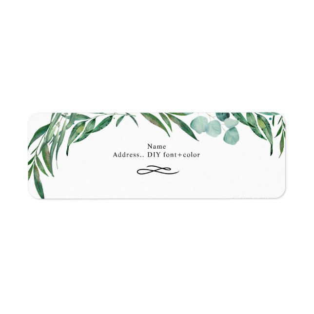 Greenery, Eucalyptus Return Address Label (Front)