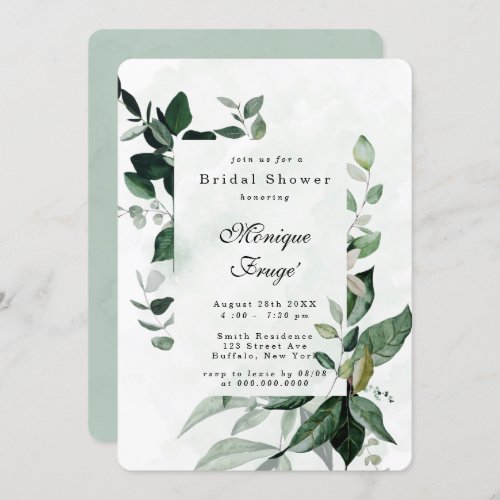 Greenery Eucalyptus Rustic Bridal Shower Invitatio Invitation