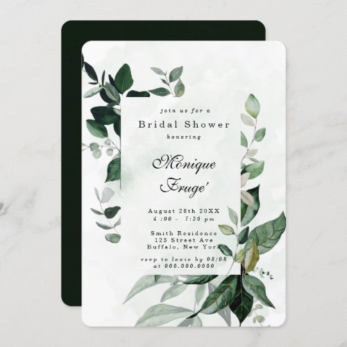 Greenery Eucalyptus Rustic Bridal Shower Invitation