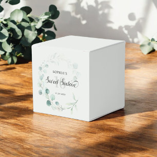 Greenery Eucalyptus Rustic Sweet 16 Favor Boxes