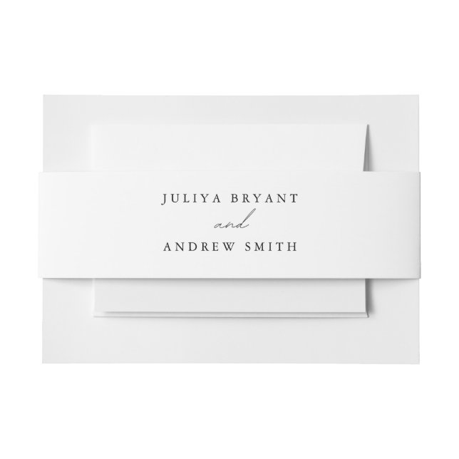 Greenery Eucalyptus script  Invitation Belly Band (Front Example)