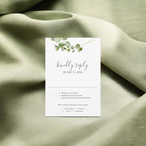 Greenery Eucalyptus Script Wedding RSVP