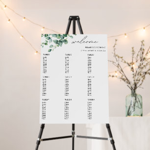 Greenery Eucalyptus script  Wedding Seating Chart  Foam Board
